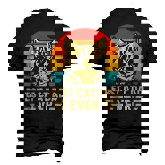 Vintage Best Cat Dad Ever Retro Fathers Day Cat Daddy Men's 3D T-Shirt Back Print | Mazezy