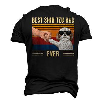 Vintage Best Shih Tzu Dad Ever Fist Bump Dog Fathers Day Men's 3D T-shirt Back Print - Seseable