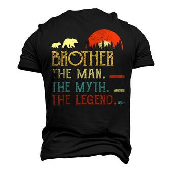 Vintage Brother Man Myth Legend Daddy Grandpa Men's 3D T-Shirt Back Print | Mazezy
