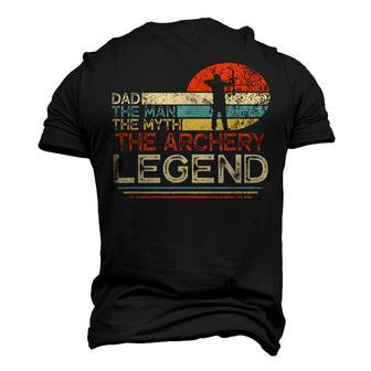 Vintage Dad The Man The Myth The Archery Legend Father Day Men's 3D T-shirt Back Print - Seseable