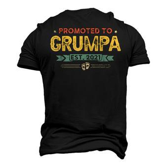 Vintage New Grandpa Promoted To Grumpa Est2021 New Baby Men's 3D T-Shirt Back Print | Mazezy