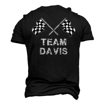 Vintage Team Davis Family Name Checkered Flag Racing Men's 3D T-shirt Back Print - Seseable