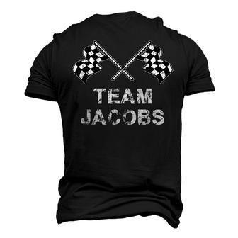 Vintage Team Jacobs Family Name Checkered Flag Racing Men's 3D T-shirt Back Print - Seseable