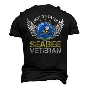 Vintage United States Navy Seabee Veteran Us Military Men's 3D T-Shirt Back Print | Mazezy