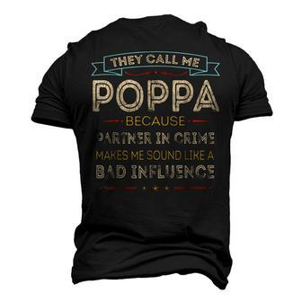Vintage They Call Me Poppa Happy Fathers Day Proud Poppa Men's 3D T-Shirt Back Print | Mazezy