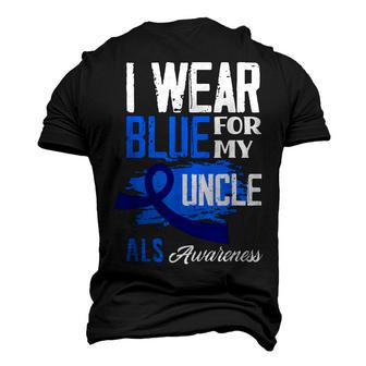I Wear Blue For My Uncle Support Als Awareness Men's 3D T-Shirt Back Print | Mazezy DE