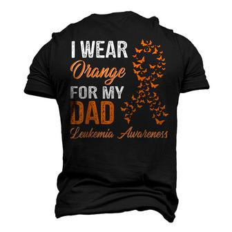 I Wear Orange For My Dad Leukemia Awareness Ribbon Men's 3D T-Shirt Back Print | Mazezy