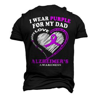 I Wear Purple For My Dad Alzheimers Dementia Awareness Men's 3D T-Shirt Back Print | Mazezy