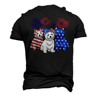 West Highland White Terrier Us Flag 4Th July Dog Mom Dog Dad Men's 3D T-Shirt Back Print | Mazezy