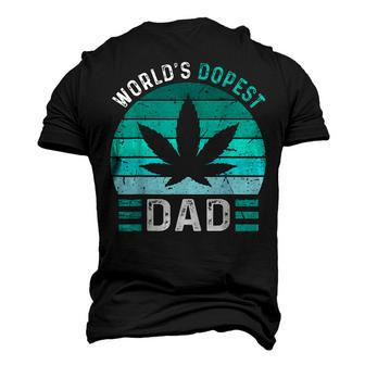 Worlds Dopest Dad Cannabis Marijuana Weed Fathers Day Men's 3D T-Shirt Back Print | Mazezy