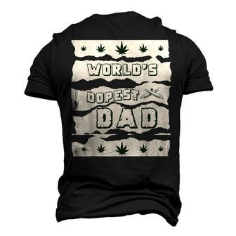 Worlds Dopest Dad Weed Marijuana Cannabis Leaf Adults Men's 3D T-Shirt Back Print | Mazezy