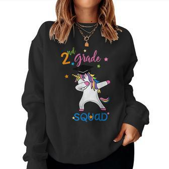 2Nd Grade Squad Unicorn Second Grade Teacher Women Sweatshirt | Mazezy