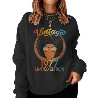 Womens 45 Years Old 45Th Birthday Black African American Since 1977 Women Sweatshirt | Mazezy