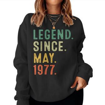 Womens 46 Years Old Legend Since May 1977 46Th Birthday Women Sweatshirt | Mazezy