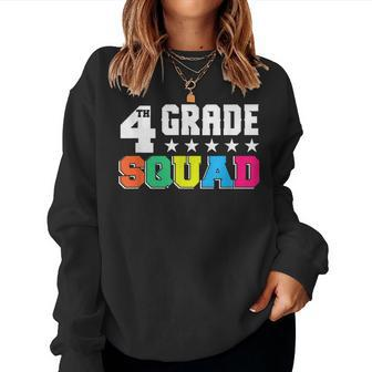 4Th Grade Squad Cool School Teacher Student Women Sweatshirt | Mazezy