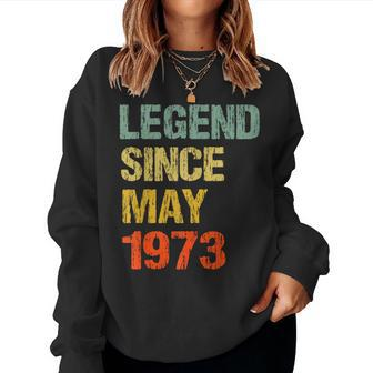 50 Year Old 50Th Birthday Gifts Legend Since May 1973 Women Crewneck Graphic Sweatshirt - Thegiftio UK