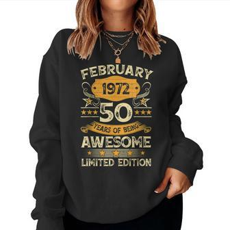 50 Year Old Vintage February 1972 50Th Birthday Women Sweatshirt | Mazezy