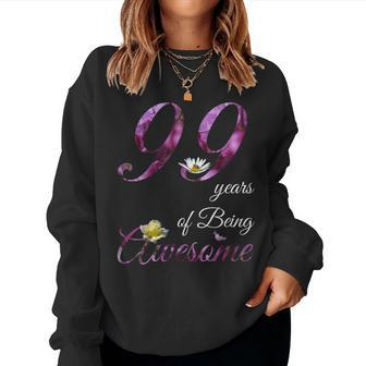 99 Year Old Awesome Floral 1924 99Th Birthday V2 Women Sweatshirt | Mazezy