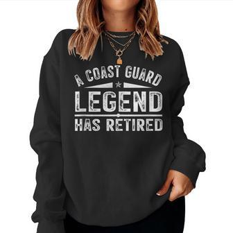 A Coast-Guard Legend Has Retired Funny Party Women Crewneck Graphic Sweatshirt - Seseable