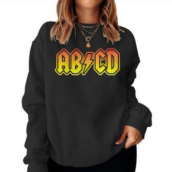 Abcd Funny Back To School Teacher Student Women Crewneck Graphic Sweatshirt - Thegiftio UK