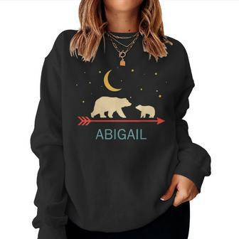 Abigail Name Personalized Mama Bear With 1 Cub Women Sweatshirt | Mazezy
