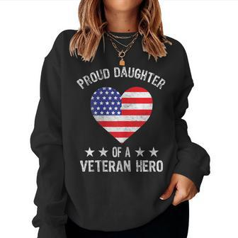 American Flag Patriotic Women Veterans Day For Kids Women Crewneck Graphic Sweatshirt - Seseable