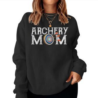 Archery Archer Mom Target Proud Parent Bow Arrow Women Crewneck Graphic Sweatshirt - Seseable