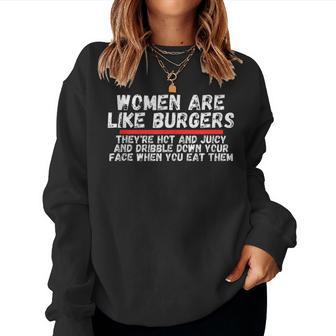 Are Like Burgers | White Trash Party Attire Gift For Women Women Crewneck Graphic Sweatshirt - Thegiftio UK