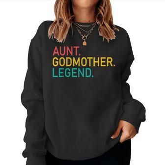 Aunt Godmother Legend Retro Vintage Auntie Women Sweatshirt | Mazezy