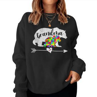 Autism Awareness Grandma Bear Support Autistic Adults Women Women Sweatshirt | Mazezy