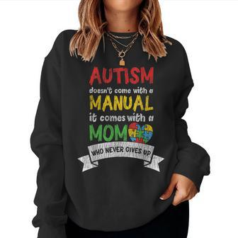 Autism Awareness Mom Mother Autistic Kids Awareness Mom Gift Women Crewneck Graphic Sweatshirt - Seseable