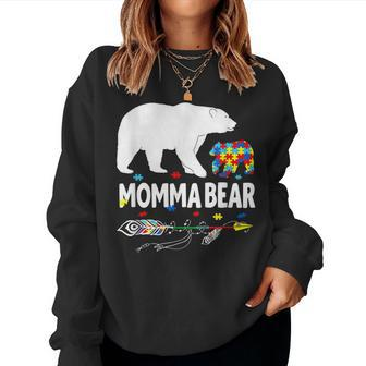 Autism Awareness Momma Bear Support Autistic Autism Mom Women Sweatshirt | Mazezy