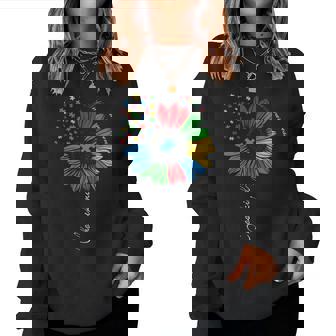 Autism Awareness Sunflower Kids Choose Kind Autism Awareness Women Sweatshirt | Mazezy