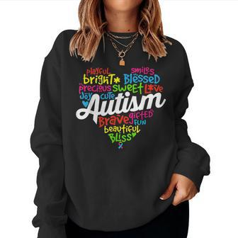 Autism Heart Autism Awareness Proud Autism Mom Dad Kids Sweatshirt | Mazezy