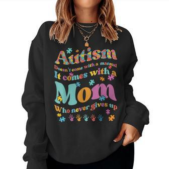 Autism Mom Life Autism Awareness Month Mama Autistic Vintage Women Sweatshirt | Mazezy
