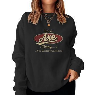 Axe Name Axe Family Name Crest Women Crewneck Graphic Sweatshirt - Seseable