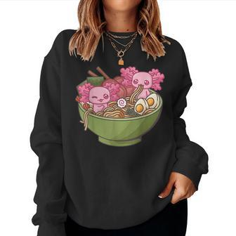 Axolotl Ramen Bowl Kawaii Anime Women Sweatshirt | Mazezy
