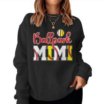 Ballpark Mimi Softball Baseball Mimi Grandma Women Sweatshirt | Mazezy