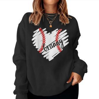 Baseball Granny Heart Ball Happy Women Grandma Women Sweatshirt | Mazezy