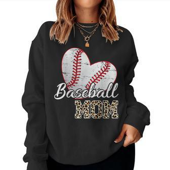 Baseball Mom Leopard Print Baseball Mama Women Sweatshirt | Mazezy DE