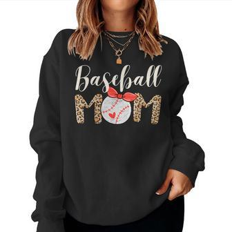 Baseball Mom Leopard Softball Sweatshirt | Mazezy