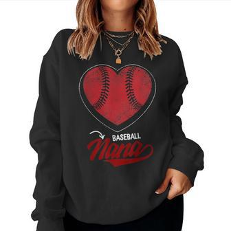 Baseball Nana Proud Grandma Mothers Day Love Player Mama Women Crewneck Graphic Sweatshirt - Seseable