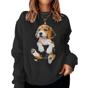 Beagle Pocket Funny Mom Dad Kid Lover Themed Gifts Men Women Women Crewneck Graphic Sweatshirt - Seseable