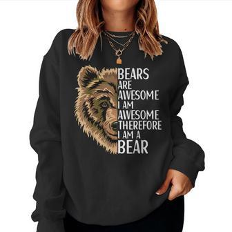 Bear Apparel Grizzly Wildlife Animal For Men Women Kids Women Sweatshirt | Mazezy
