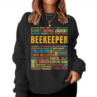 Beekeeping Bee Terms Glossary Beekeeper Christmas Birthday Women Sweatshirt | Mazezy