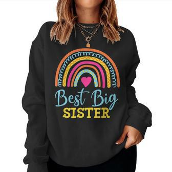 Best Big Sister Big Sister Rainbow Big Sis Women Sweatshirt | Mazezy