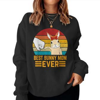 Best Bunny Mom Ever Rabbit Bunny Women Crewneck Graphic Sweatshirt - Thegiftio UK