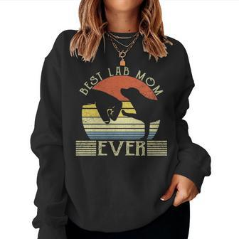 Best Lab Mom Ever Bump Labrador Retriever Women Crewneck Graphic Sweatshirt - Seseable
