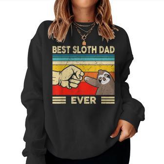 Best Sloth Dad Ever T Funny Sloth Daddy Father Day Gift Women Crewneck Graphic Sweatshirt - Seseable