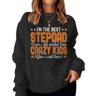 Best Stepdad Funny Fathers Day From Wife Boys Girls Women Crewneck Graphic Sweatshirt - Thegiftio UK